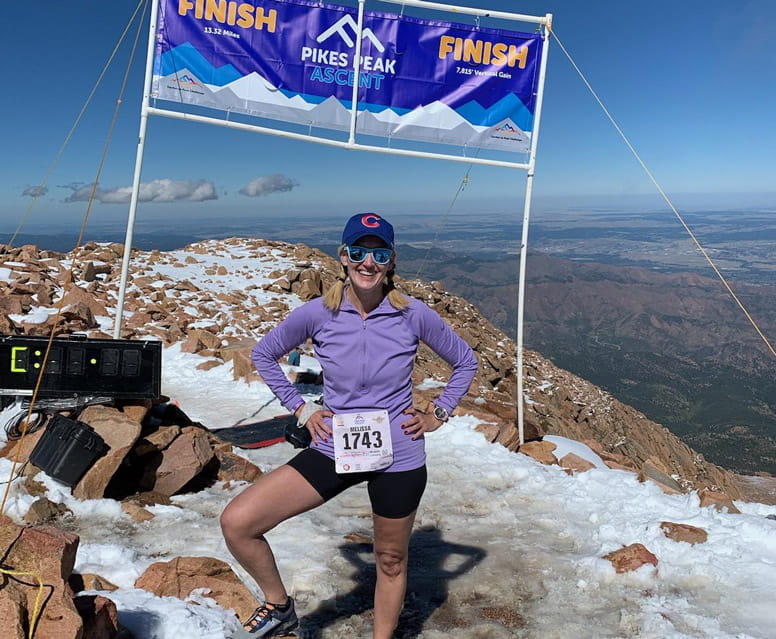 Melissa Evraets after summiting Pike's Peak