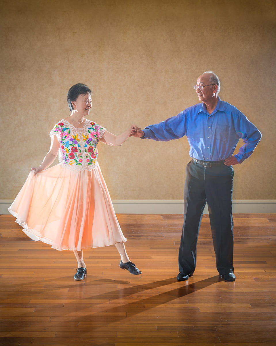 Georgina and Lu Sham Dancing Vi at La Jolla Village