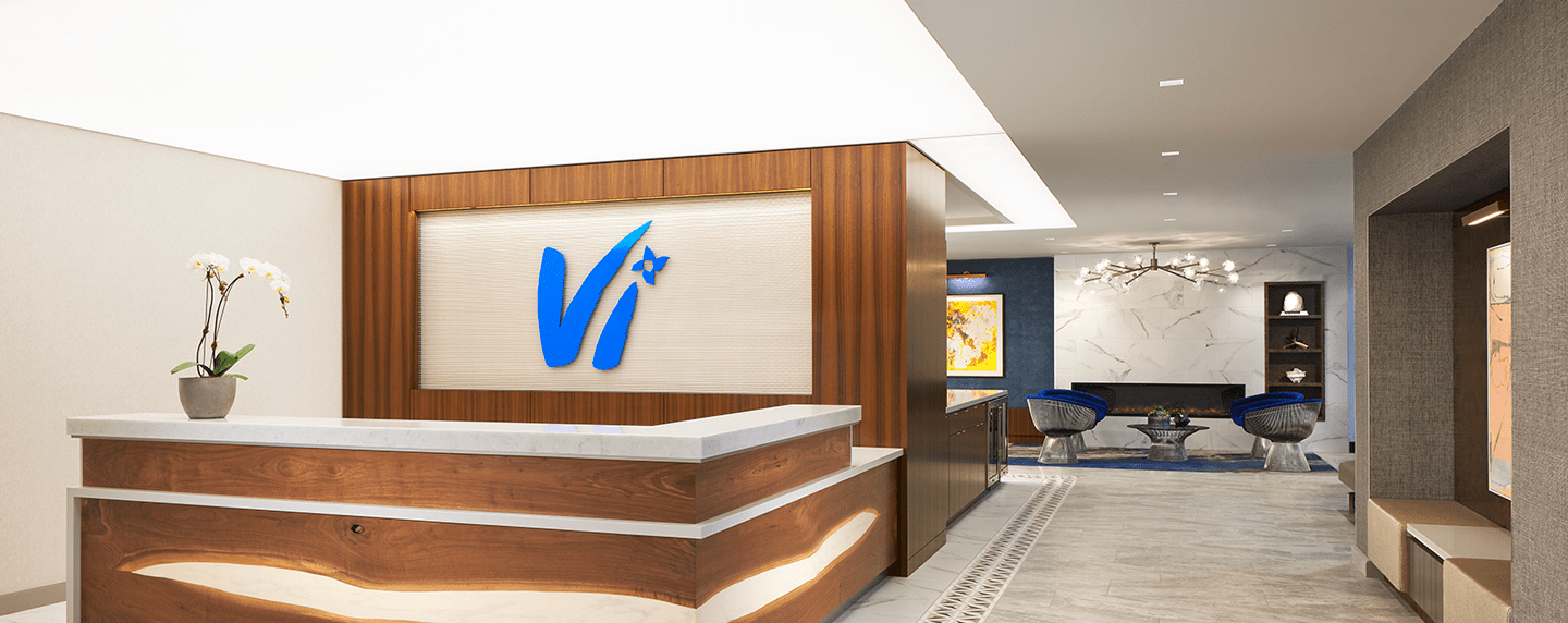 The lobby of Vi's corporate offices in Chicago, IL.