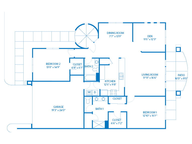 Sierra - 1712 square feet - 2 Bed, 2 Bath + Den