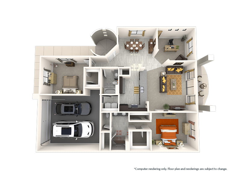 Sierra - 1712 square feet - 2 Bed, 2 Bath + Den