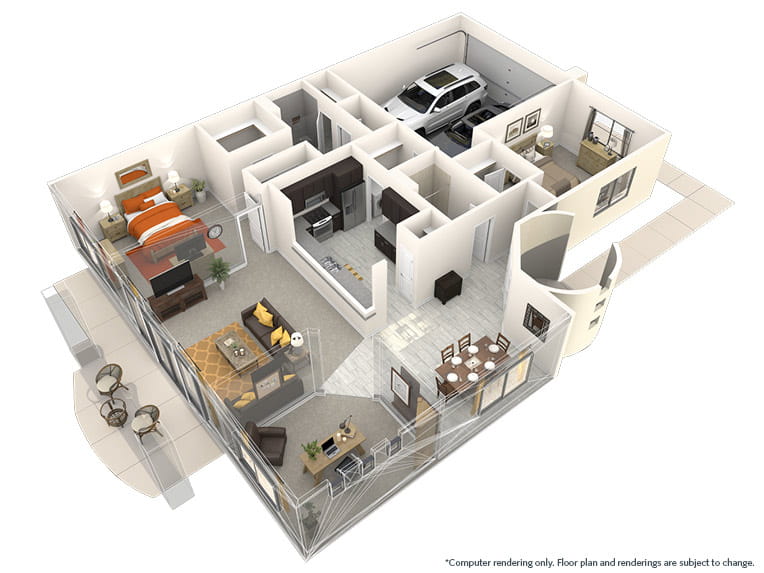 Sierra - 1712 square feet - 2 Bed, 2 Bath + Den