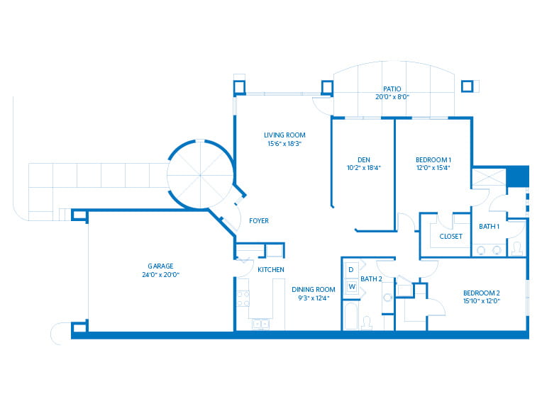 Halliana - 1713 square feet - 2 Bed, 2 Bath + Den
