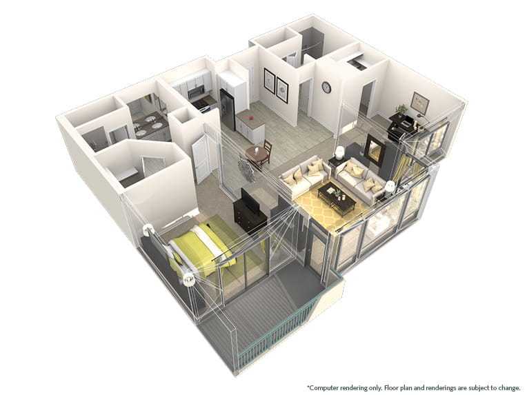 Saguaro - 1217 square feet - 1 Bed, 2 Bath + Den