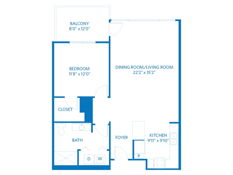 Acacia - 872 square feet - 1 Bed, 1 Bath