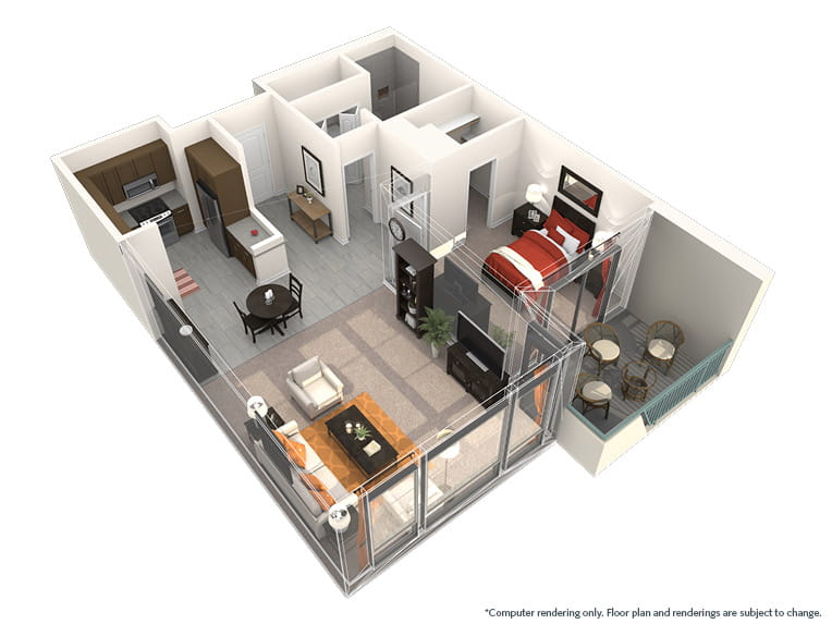 Acacia - 872 square feet - 1 Bed, 1 Bath