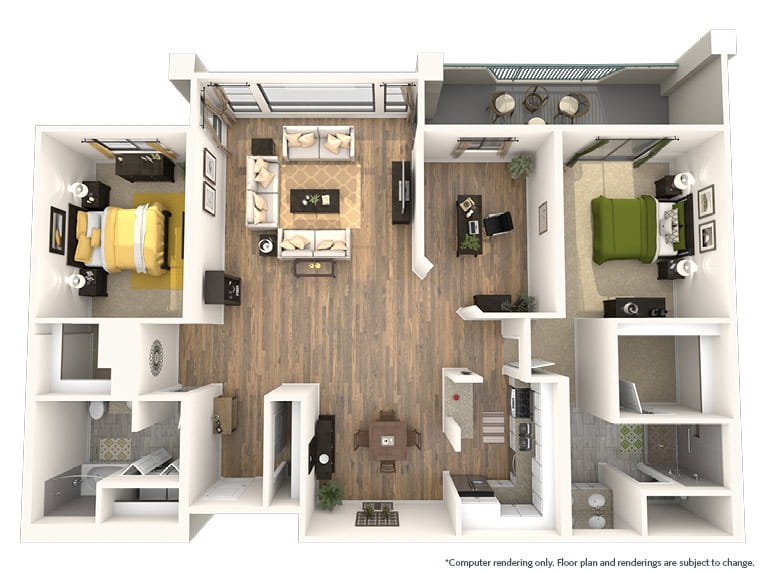 Cholla - 1817 square feet - 2 Bed, 2 Bath + Den