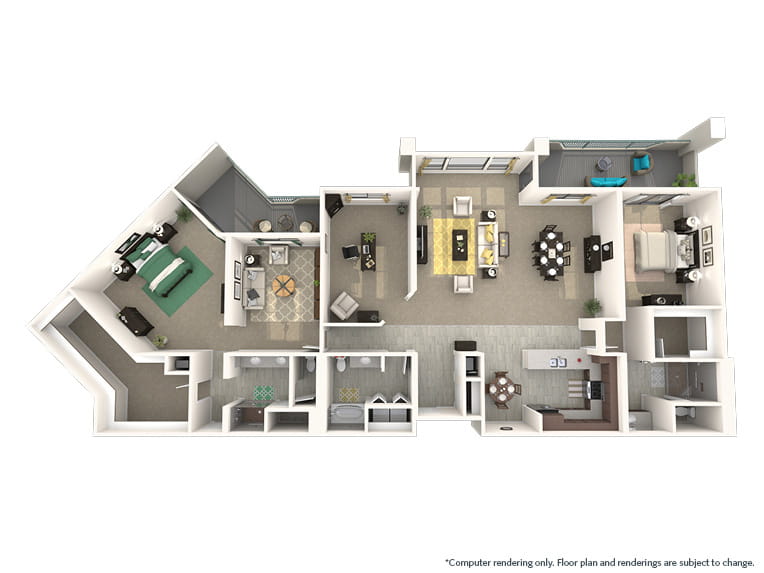 Primrose - 2587 square feet - 2 Bed, 3 Bath + Den