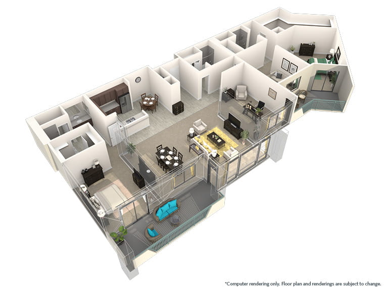 Primrose - 2587 square feet - 2 Bed, 3 Bath + Den