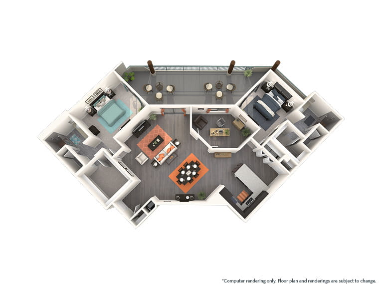 Bougainvillea NW - 1805 square feet - 2 Bed, 2.5 Bath + Den