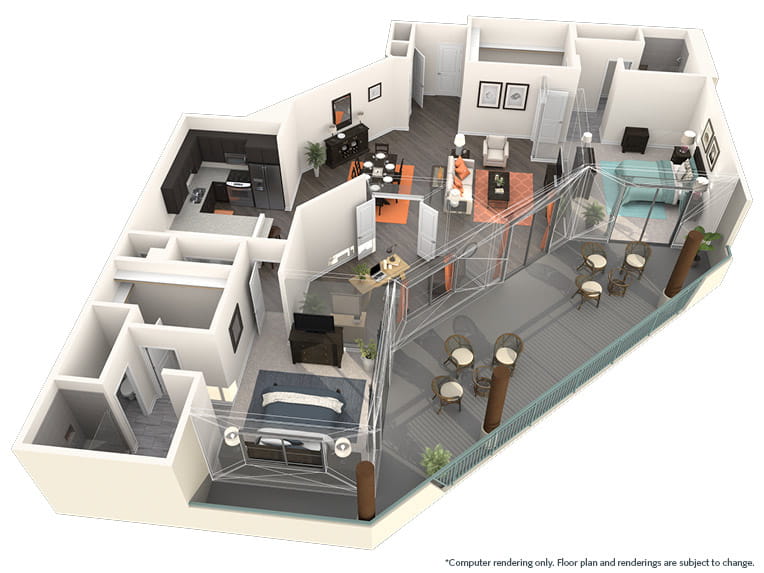 Bougainvillea NW - 1805 square feet - 2 Bed, 2.5 Bath + Den