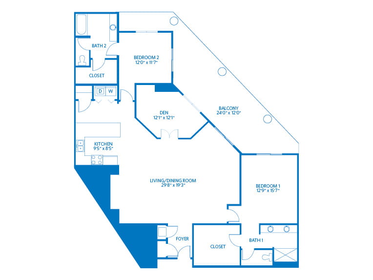 Bougainvillea NE - 1900 square feet - 2 Bed, 3 Bath + Den