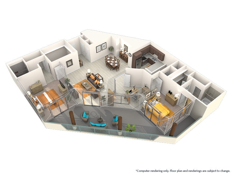 Bougainvillea NE - 1900 square feet - 2 Bed, 3 Bath + Den