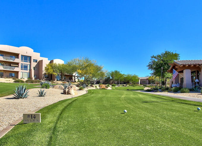 The putting green at Vi at Grayhawk.