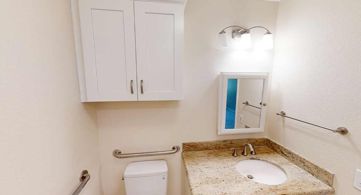Assisted Living Model Apartment Bathroom virtual tour. 