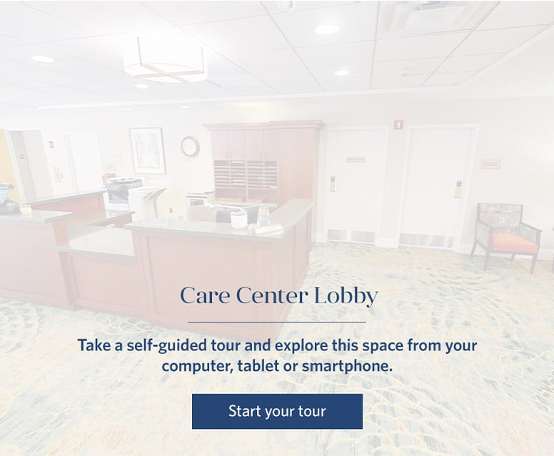 Care Center Lobby virtual tour. 