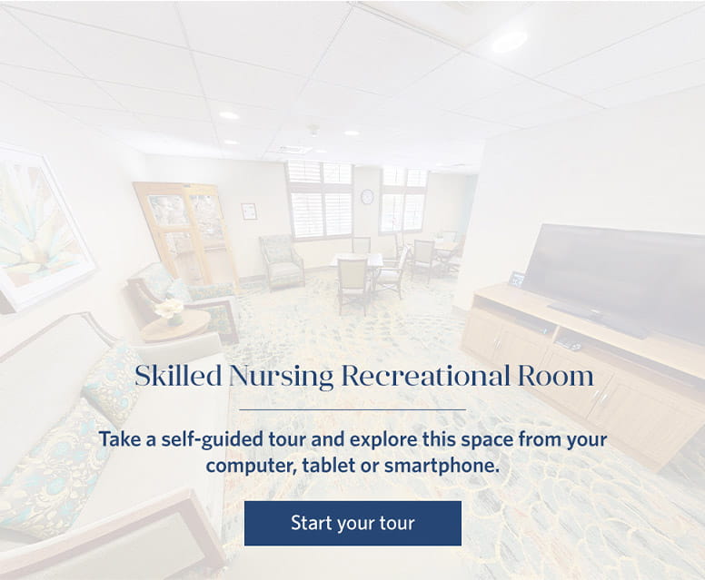 Skilled Nursing Recreational Room virtual tour. 