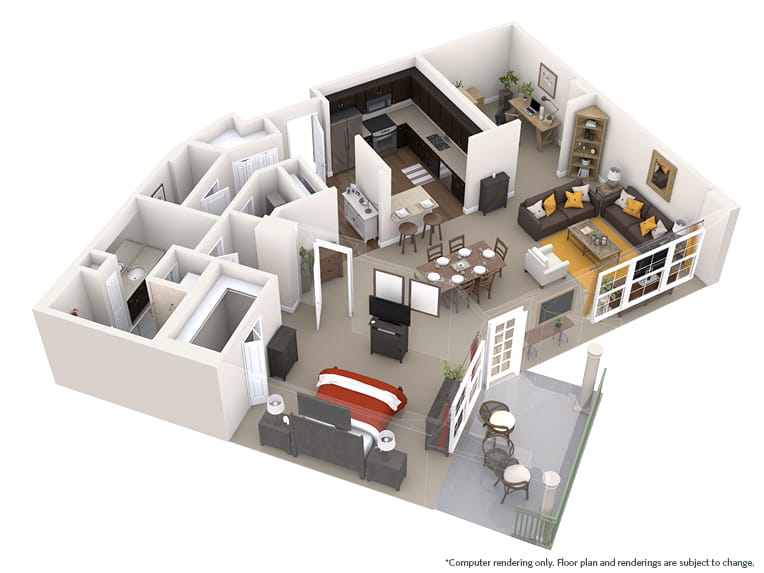 1BR with Den Parma Floor Plan Vi at Silverstone