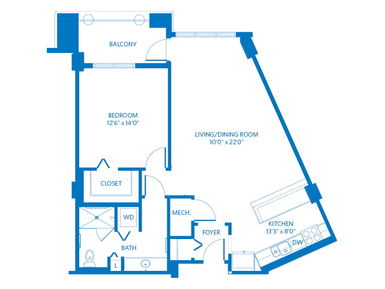 Capri - 957 square feet - 1 Bed, 1 Bath