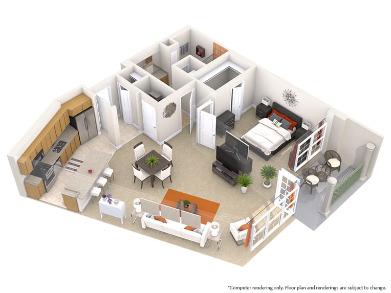 Capri - 957 square feet - 1 Bed, 1 Bath