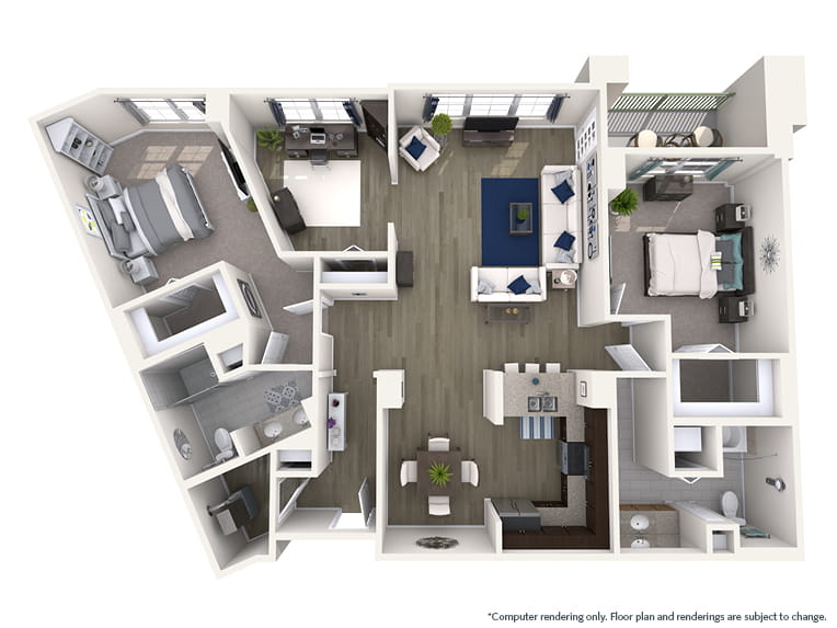 Genoa - 1605 square feet - 2 Bed, 2 Bath + Den