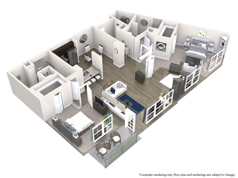 Genoa - 1605 square feet - 2 Bed, 2 Bath + Den