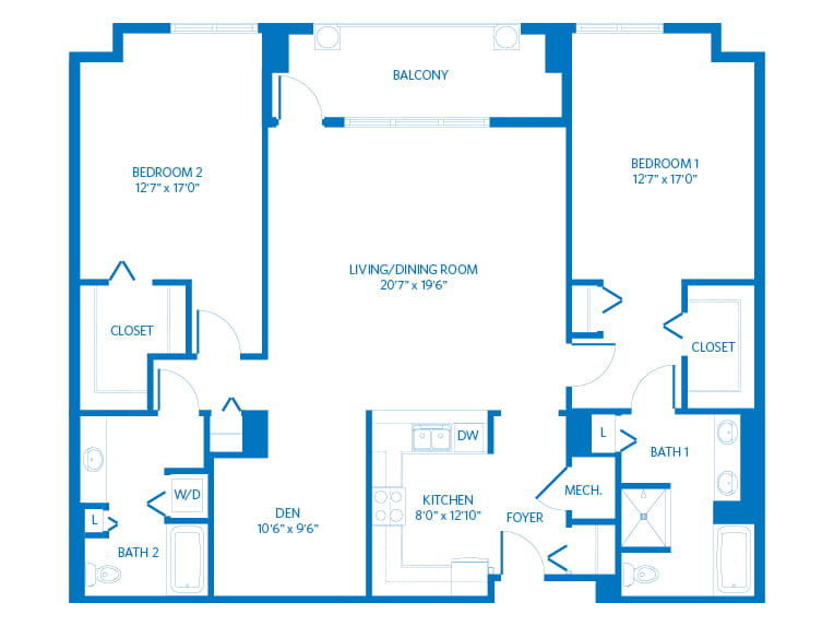 Siena - 1742 square feet - 2 Bed, 2 Bath + Den