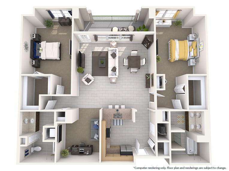 Siena - 1742 square feet - 2 Bed, 2 Bath + Den