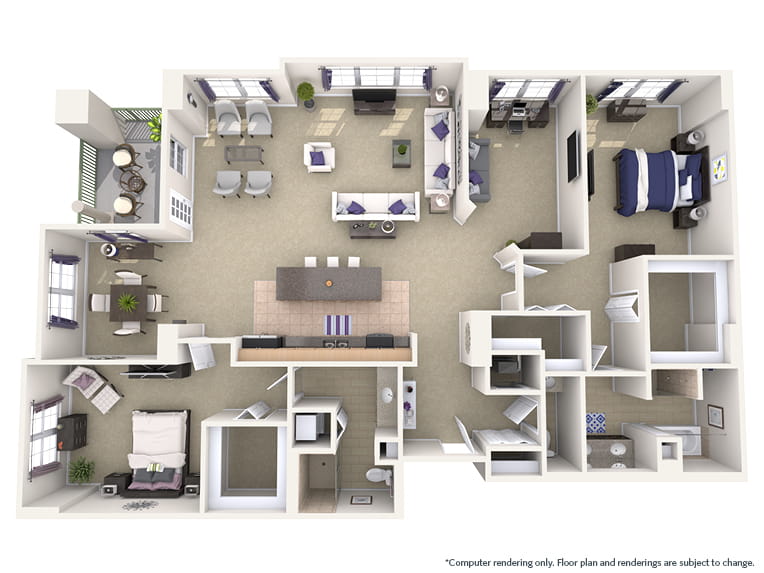 Milano - 2162 square feet - 2 Bed, 2.5 Bath + Den