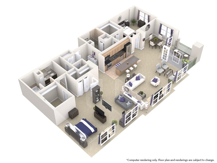 Milano - 2162 square feet - 2 Bed, 2.5 Bath + Den