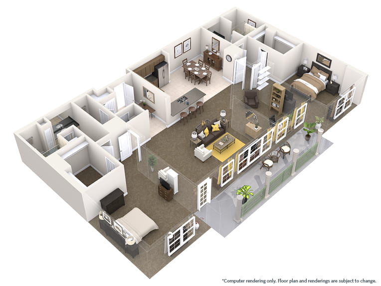 Torino - 2195 square feet - 2 Bed, 2 Bath + Den