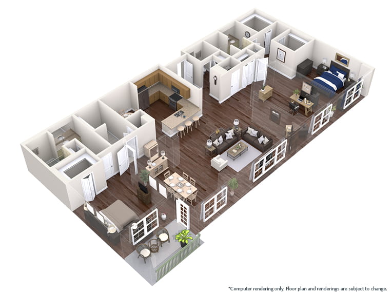 Salerno - 2433 square feet - 2 Bed, 2 Bath + Den