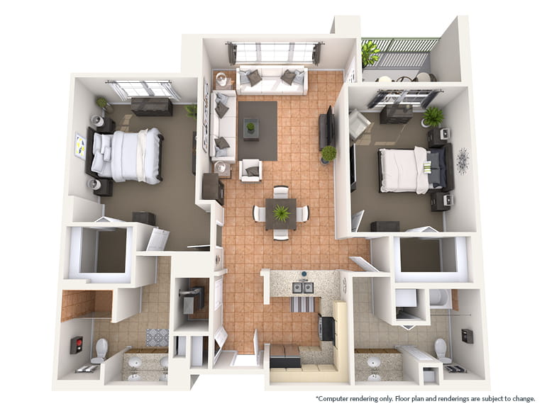 Napoli - 1365 square feet - 2 Bed, 2 Bath