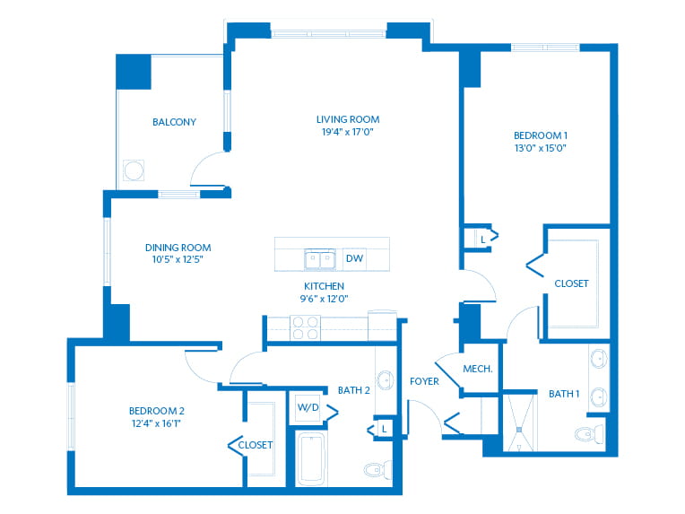 Portofino - 1601 square feet - 2 Bed, 2 Bath