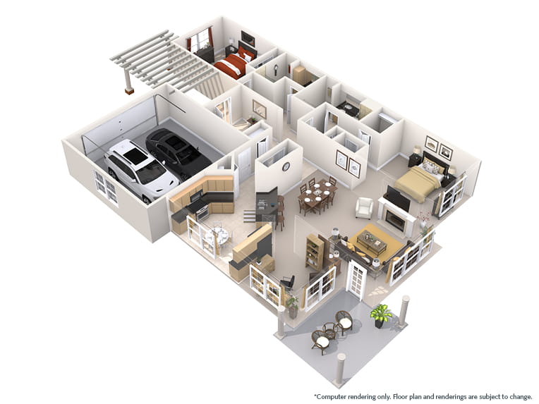 Villa Umbria - 1886 square feet - 2 Bed, 2 Bath + Den