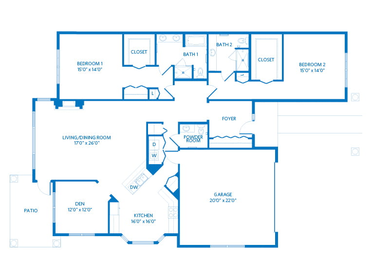 Villa Toscana - 2274 square feet - 2 Bed, 2.5 Bath + Den