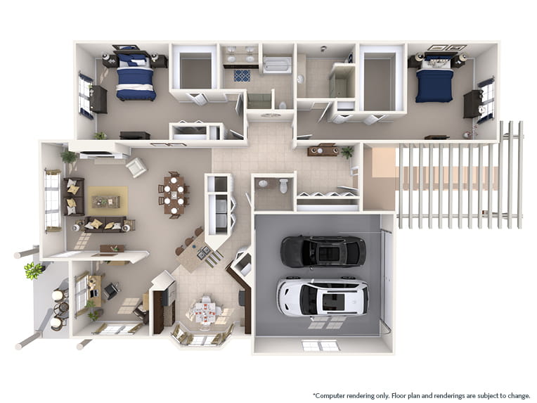 Villa Toscana - 2274 square feet - 2 Bed, 2.5 Bath + Den