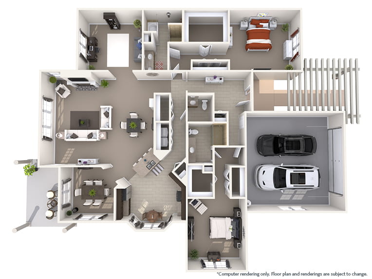 Villa Campania - 2500 square feet - 2 Bed, 2.5 Bath + Den