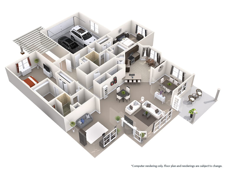 Villa Campania - 2500 square feet - 2 Bed, 2.5 Bath + Den