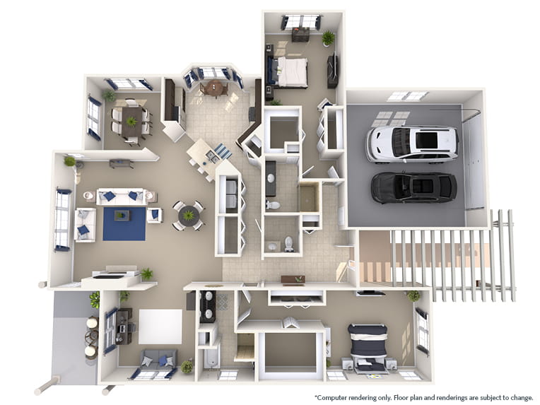 Villa Veneto - 2500 square feet - 2 Bed, 2.5 Bath + Den