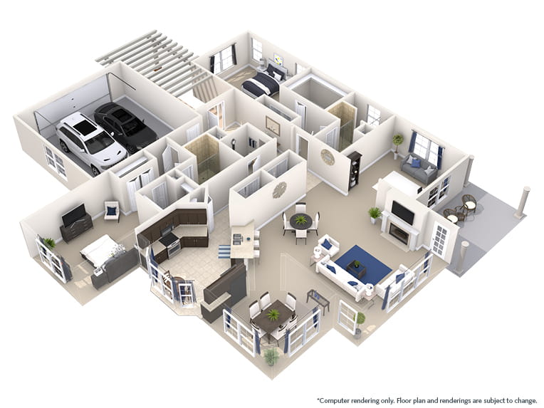 Villa Veneto - 2500 square feet - 2 Bed, 2.5 Bath + Den