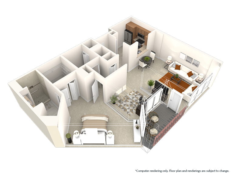 Mariposa - 826 square feet - 1 Bed, 1 Bath