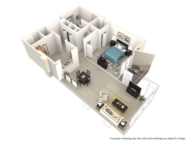 Mariposa - 826 square feet - 1 Bed, 1 Bath