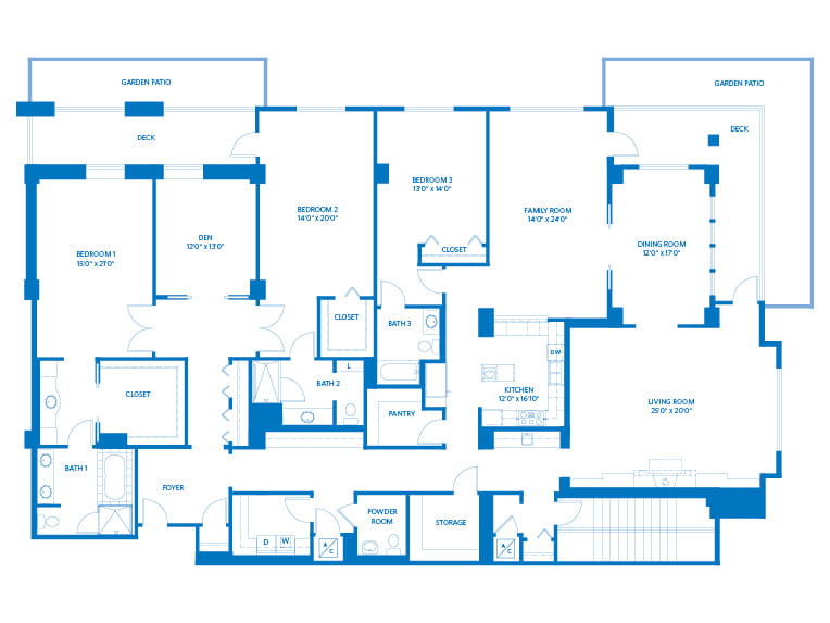 El Dorado - 4,212 square feet - 3 Bed, 3.5 Bath + Den 2D floor plan.