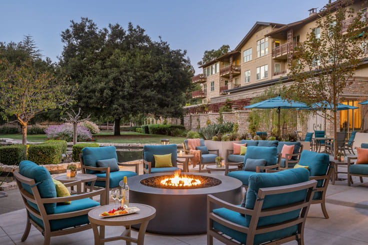 The fire pit at Vi at Palo Alto