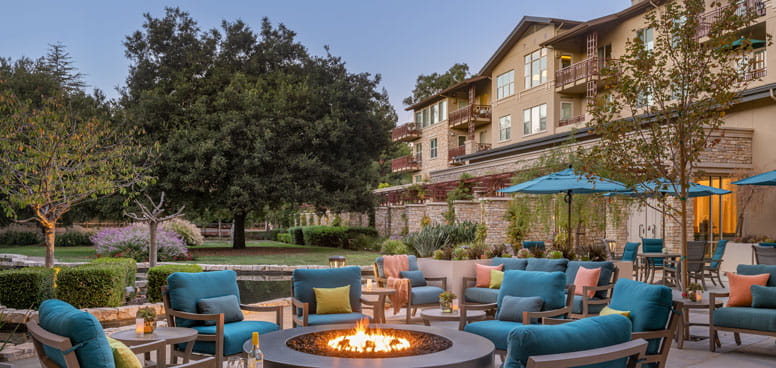 The firepit at Vi at Palo Alto