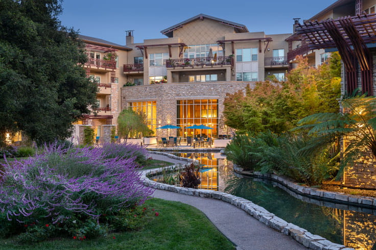 The rear exterior of Vi at Palo Alto