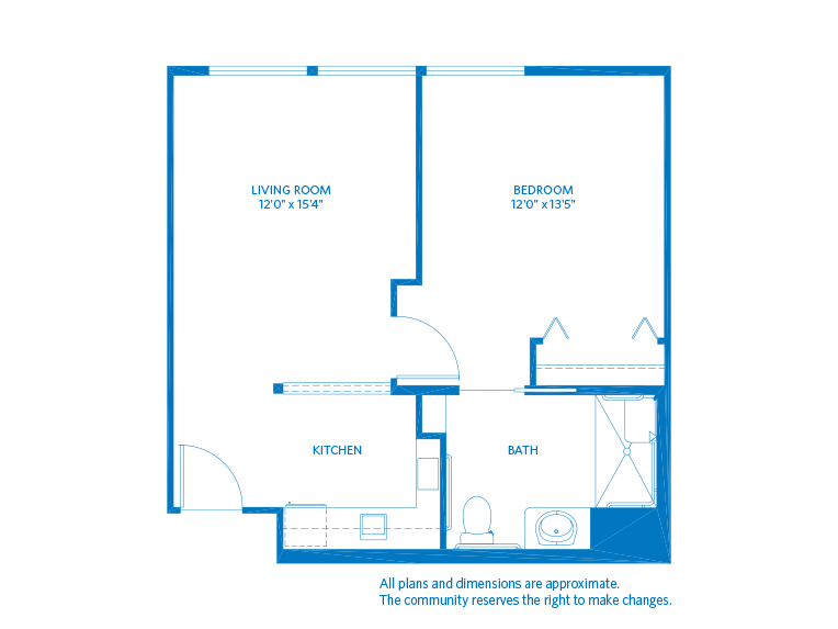 Vi at Palo Alto Assisted Living California Bay floor plan. 