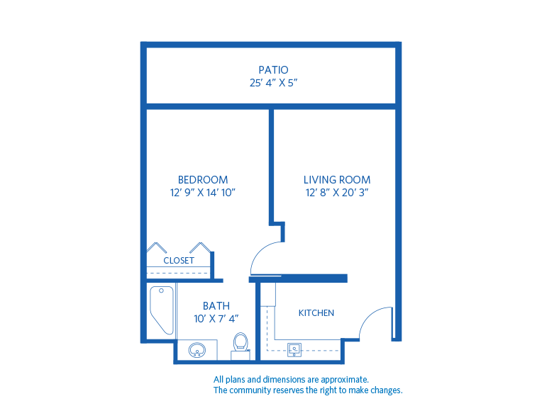 Vi at Palo Alto Assisted Living California Bay with Patio floor plan. 