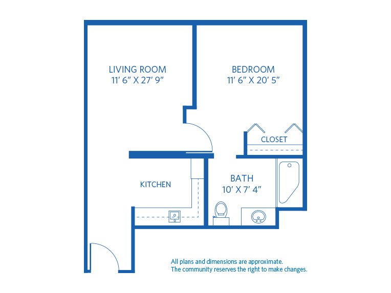 Vi at Palo Alto Assisted Living Douglas Fir floor plan. 